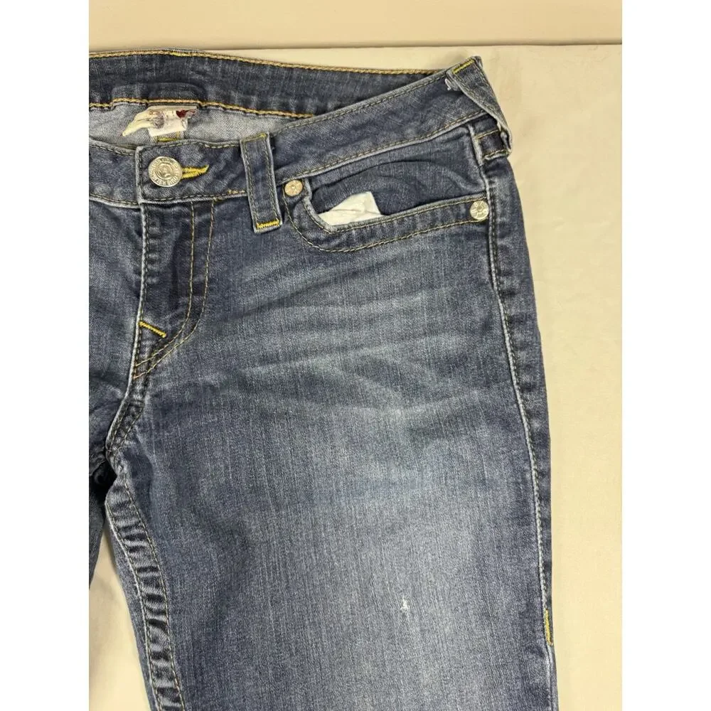 True Religion World Tour Straight Jeans Mens 33x32 Made In USA Medium Wash Denim